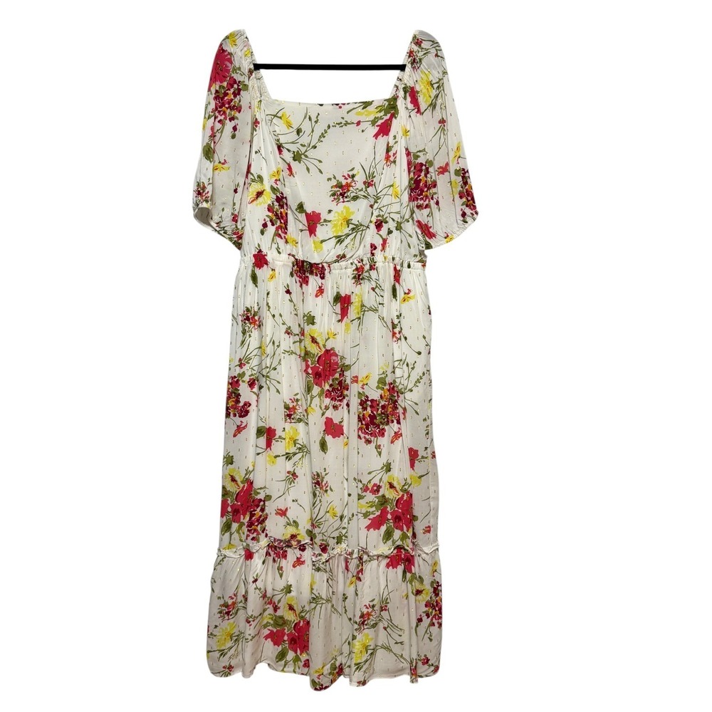 Cottagecore Fairy Floral Midi Dress Womens Sz 16 Romantic Ethereal Garden Party